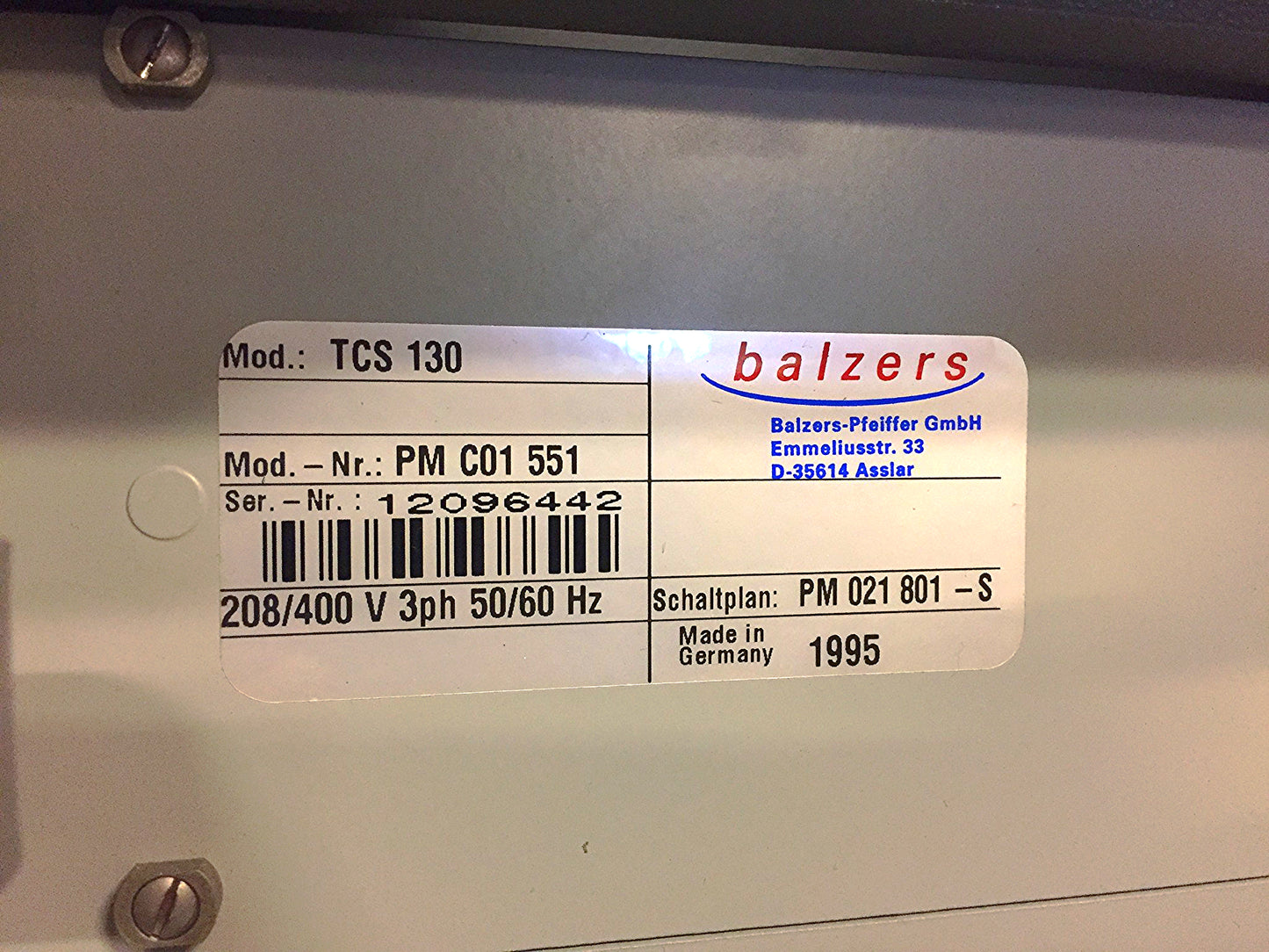 BALZERS PFEIFFER TMU 1600 TCS 130 TCP 600 TSF 012 TURBO PUMP GATE VALVE FREESHIP