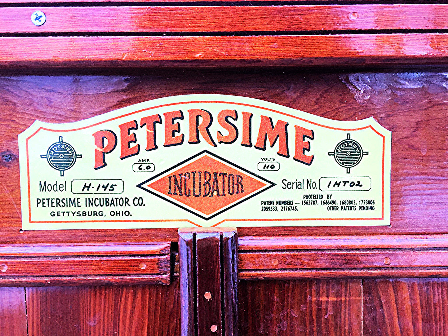 RARE PETERSIME H145 ROSEWOOD MOTORIZED EGG INCUBATOR HATCHER WATCHVIDEO FREESHIP