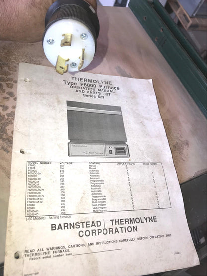 SYBRON BARNSTEAD THERMOLYNE™ TYPE 6000 ASHING MUFFLE FURNACE 975°C WATCH VIDEO