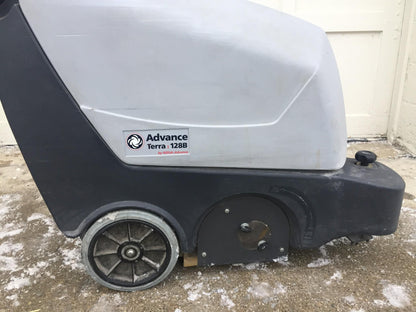 NILFISK ADVANCE TERRA 128B WALK BEHIND 28" SWEEPER CHARGER WATCH VIDEO FREE SHIP