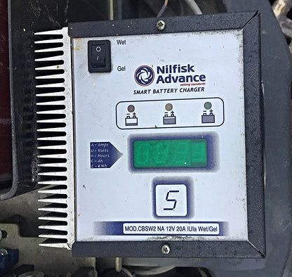 NILFISK ADVANCE TERRA 128B WALK BEHIND 28" SWEEPER CHARGER WATCH VIDEO FREE SHIP