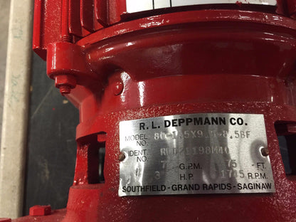 BELL & GOSSETT SERIES 80 IN-LINE MOUNTED CENTRIFUGAL PUMP 3PH R L DEPPMANN 80-1