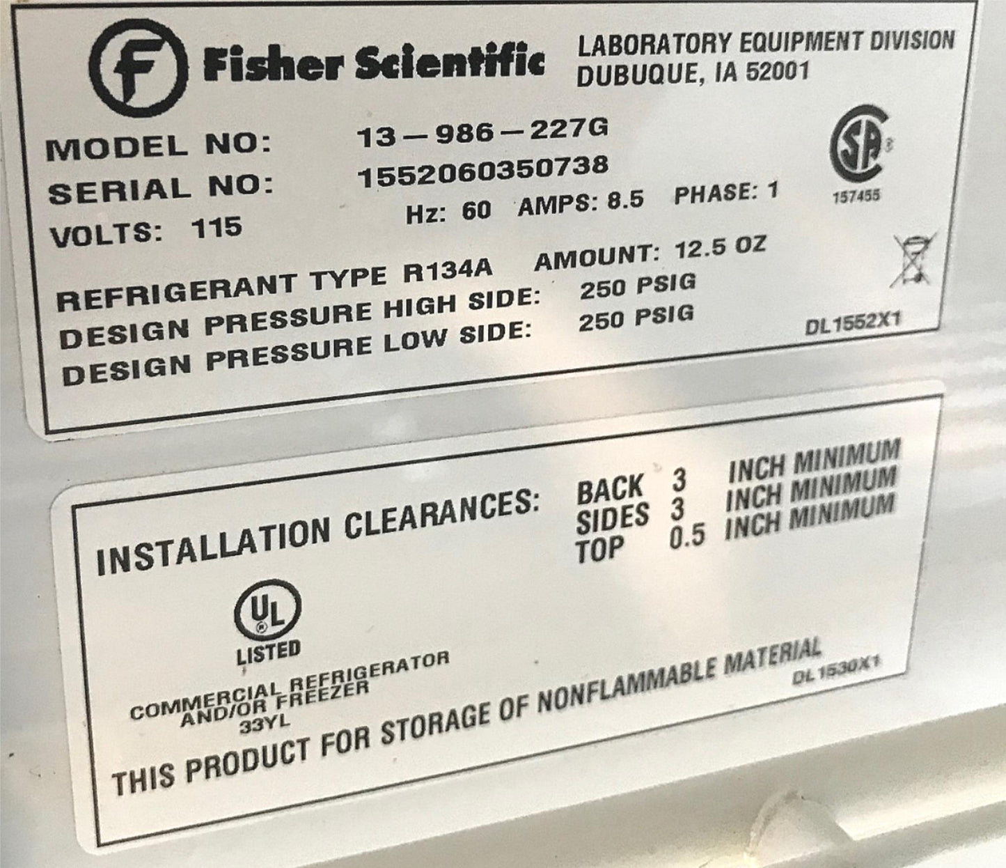 100% REFURBISHED FISHER ISOTEMP LAB REFRIGERATOR (27 Cubic Ft) MANUAL FREE SHIP