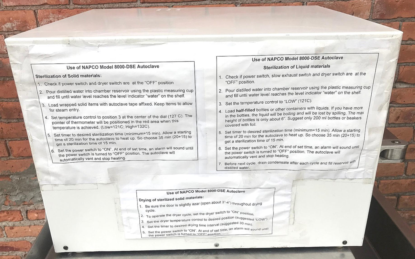 NAPCO 8000-DSE STERILIZER AUTOCLAVE 100% TESTED PERFECT WATCH VIDEO FREE SHIP