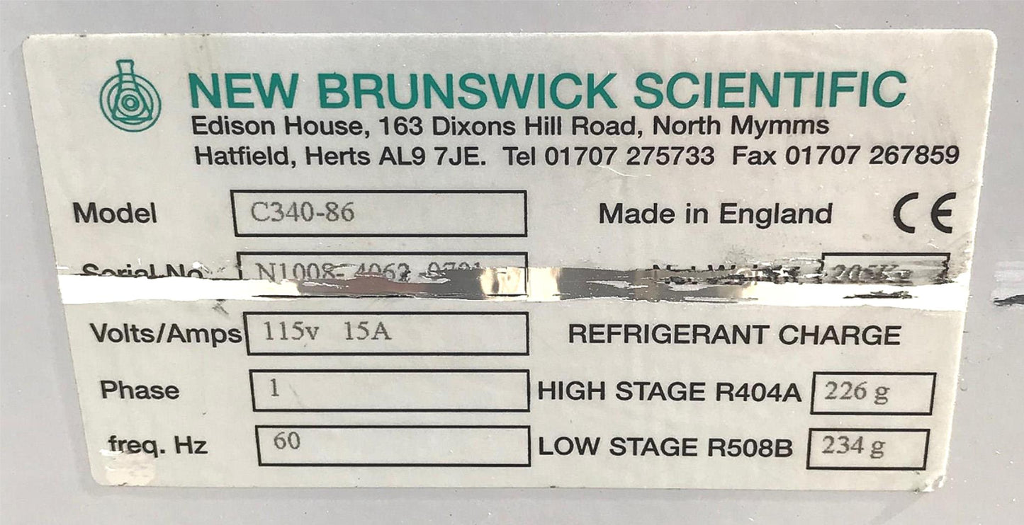 NEW BRUNSWICK EPPENDORF C340-86 LOW TEMPERATURE LARGE CAPACITY FREEZER FREE SHIP