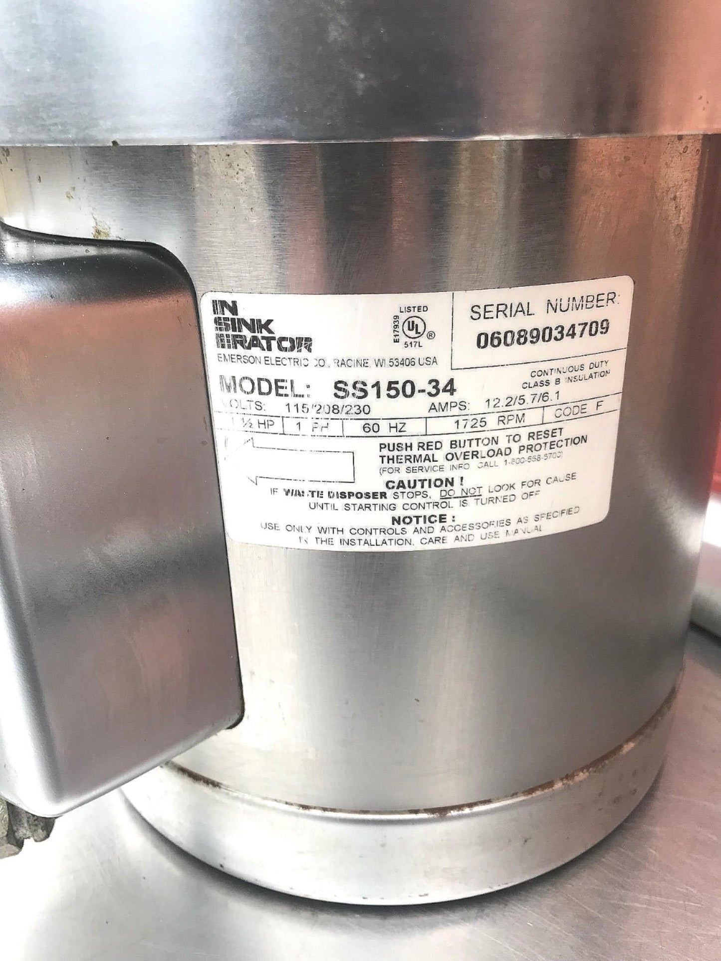 INSINKERATOR SS-150 1.5HP Comme Garbage Disposal CC101K-2 CONTROL PANEL FREESHIP