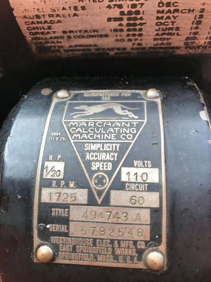 RAREVINTAGE 1920s MARCHANT CALCULATING MACHINE 100%WORKING FREE SHIP WATCH VIDEO