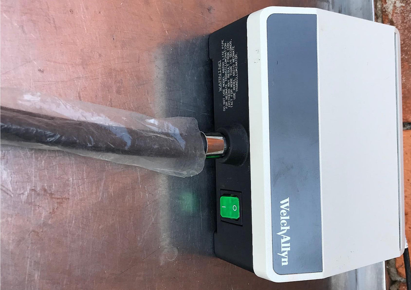 WELCH ALLYN 48830 EXAM LITE BOX TUBE 48200 LIGHT PIPE FIBER OPTIC WATCH VIDEO