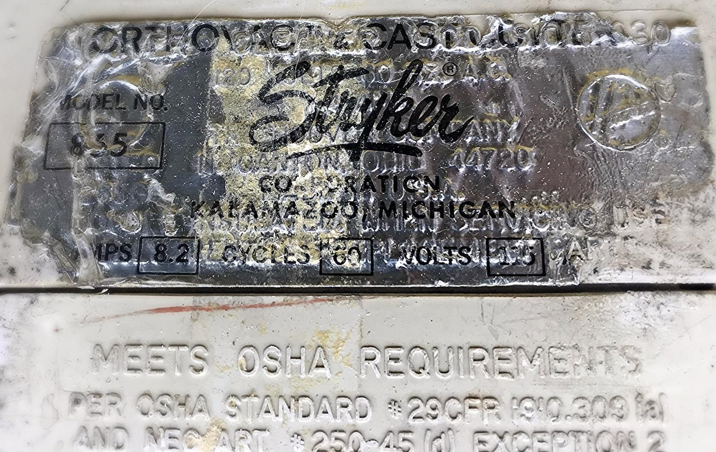 STRYKER 8208 CAST SAW CUTTER AUTOPSY INCLUDES BLADE & 865 VACUUM WATCH VIDEO