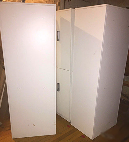 LOT OF KNOLL OFFICE FURNITURE WHITE LAMINATE  DESK LOCKER TOWER FILE CABINET