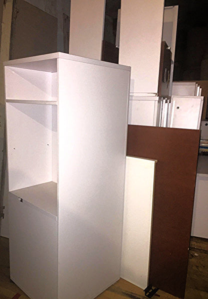 LOT OF KNOLL OFFICE FURNITURE WHITE LAMINATE  DESK LOCKER TOWER FILE CABINET