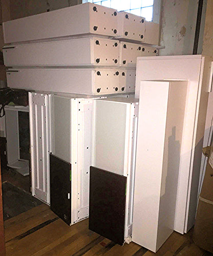 LOT OF KNOLL OFFICE FURNITURE WHITE LAMINATE  DESK LOCKER TOWER FILE CABINET