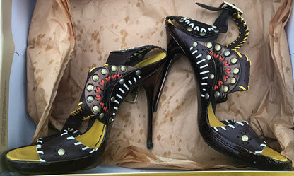 RARE VINTAGE JIMMY CHOO SANDAL 38 1/2 US 8 1/2 FREE SHIP