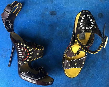 RARE VINTAGE JIMMY CHOO SANDAL 38 1/2 US 8 1/2 FREE SHIP