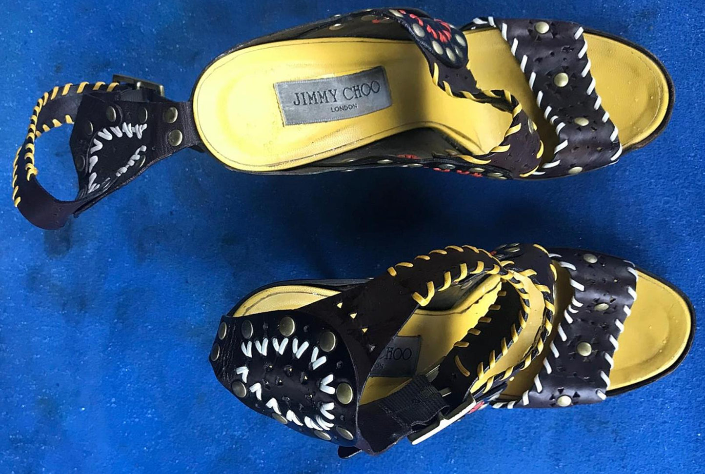 RARE VINTAGE JIMMY CHOO SANDAL 38 1/2 US 8 1/2 FREE SHIP