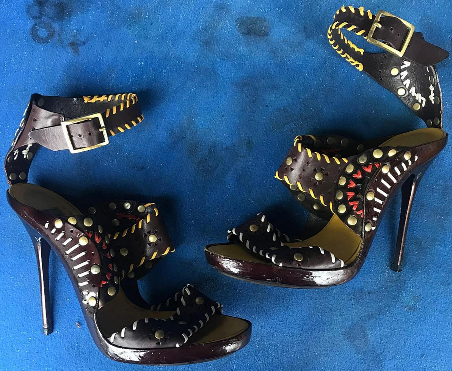 RARE VINTAGE JIMMY CHOO SANDAL 38 1/2 US 8 1/2 FREE SHIP