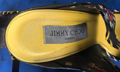 RARE VINTAGE JIMMY CHOO SANDAL 38 1/2 US 8 1/2 FREE SHIP