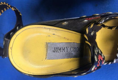 RARE VINTAGE JIMMY CHOO SANDAL 38 1/2 US 8 1/2 FREE SHIP