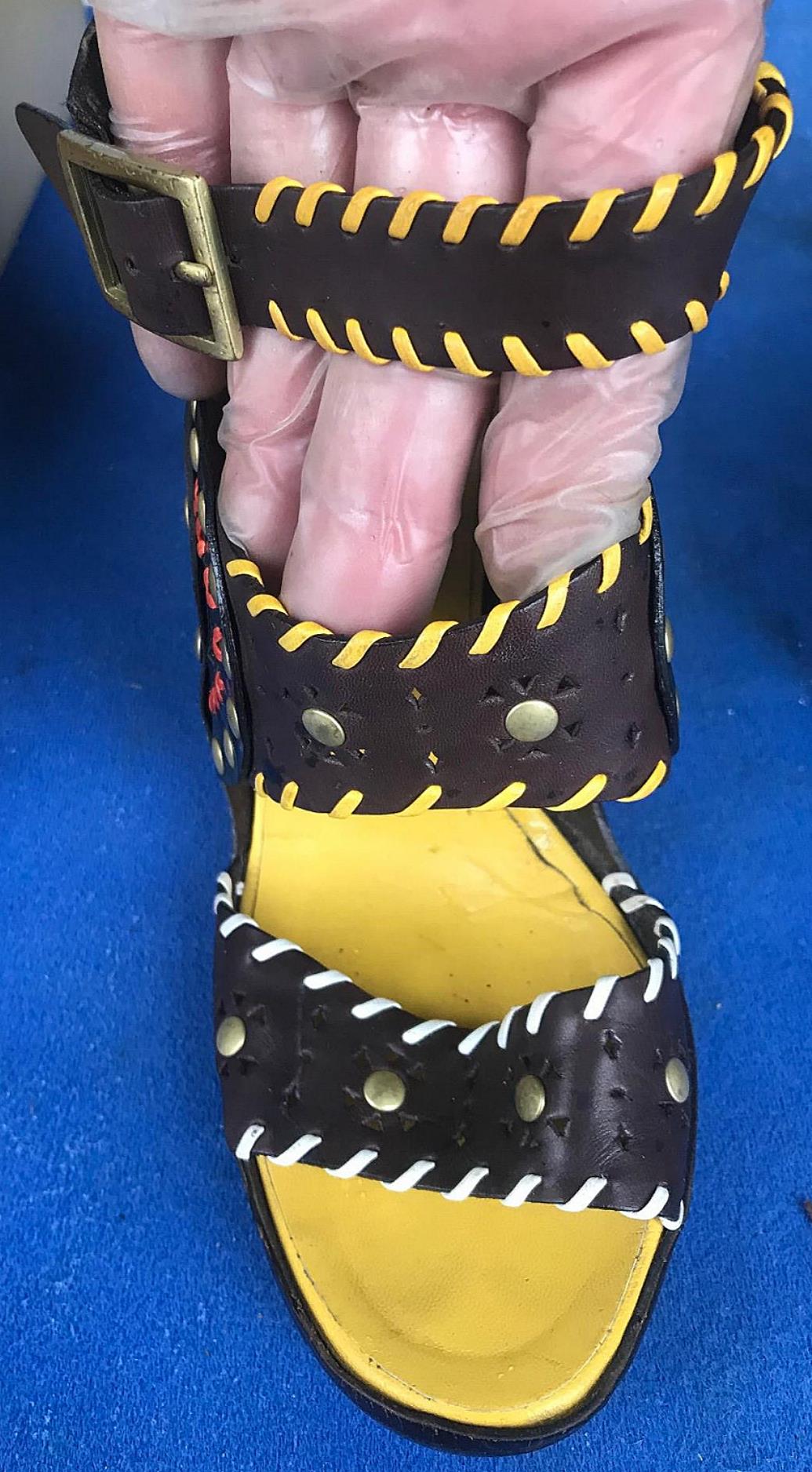 RARE VINTAGE JIMMY CHOO SANDAL 38 1/2 US 8 1/2 FREE SHIP