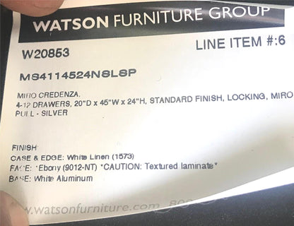 CONTEMPORARY WATSON MIRO CREDENZA THERMALLY FUSED METAL LAMINAT MODERN ARCHITECT