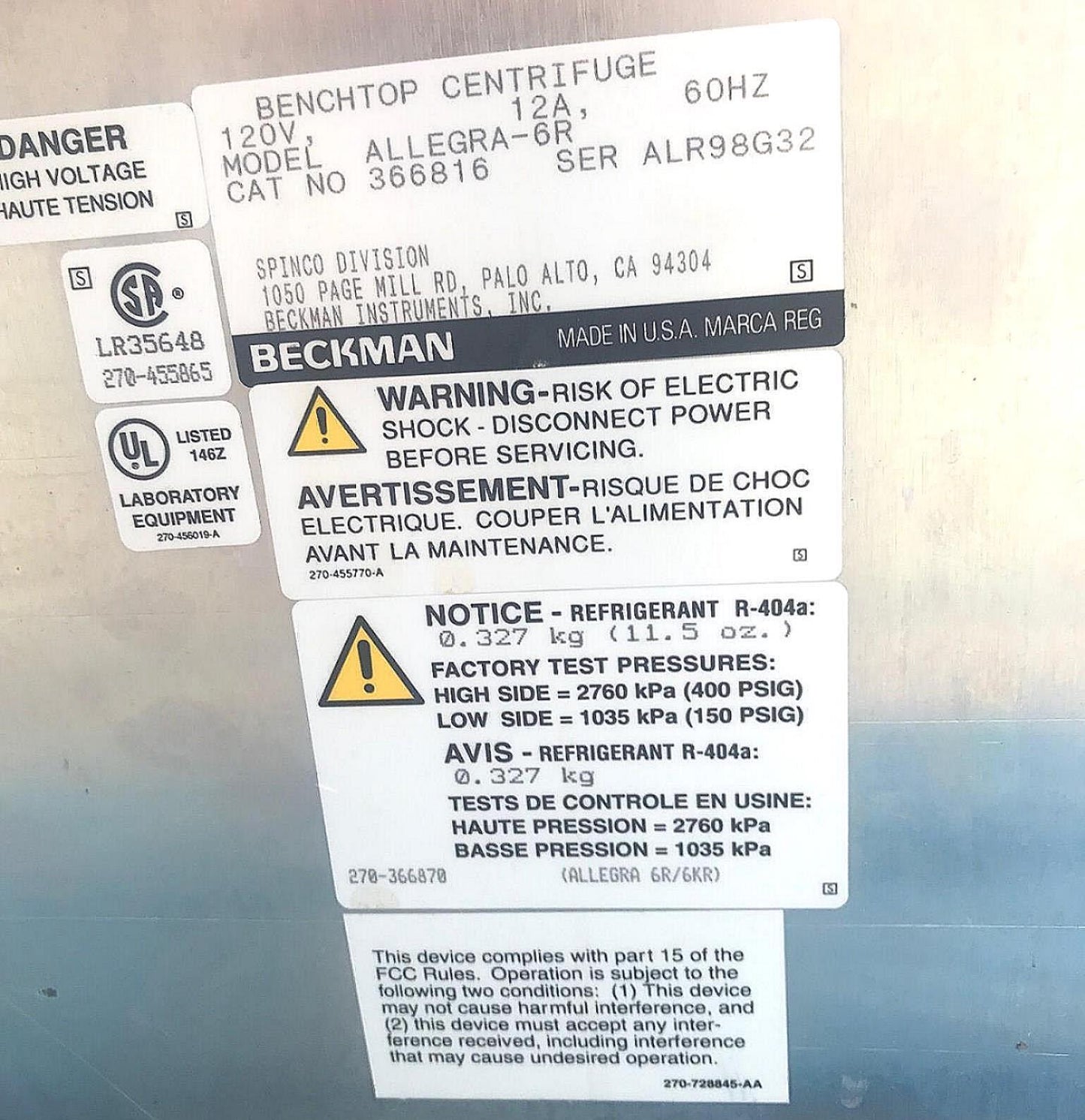 ALLEGRA 6-R REFRIGERATED CENTRIFUGE & GH-3.8 ROTOR BUCKETS WATCH VIDEO FREE SHIP