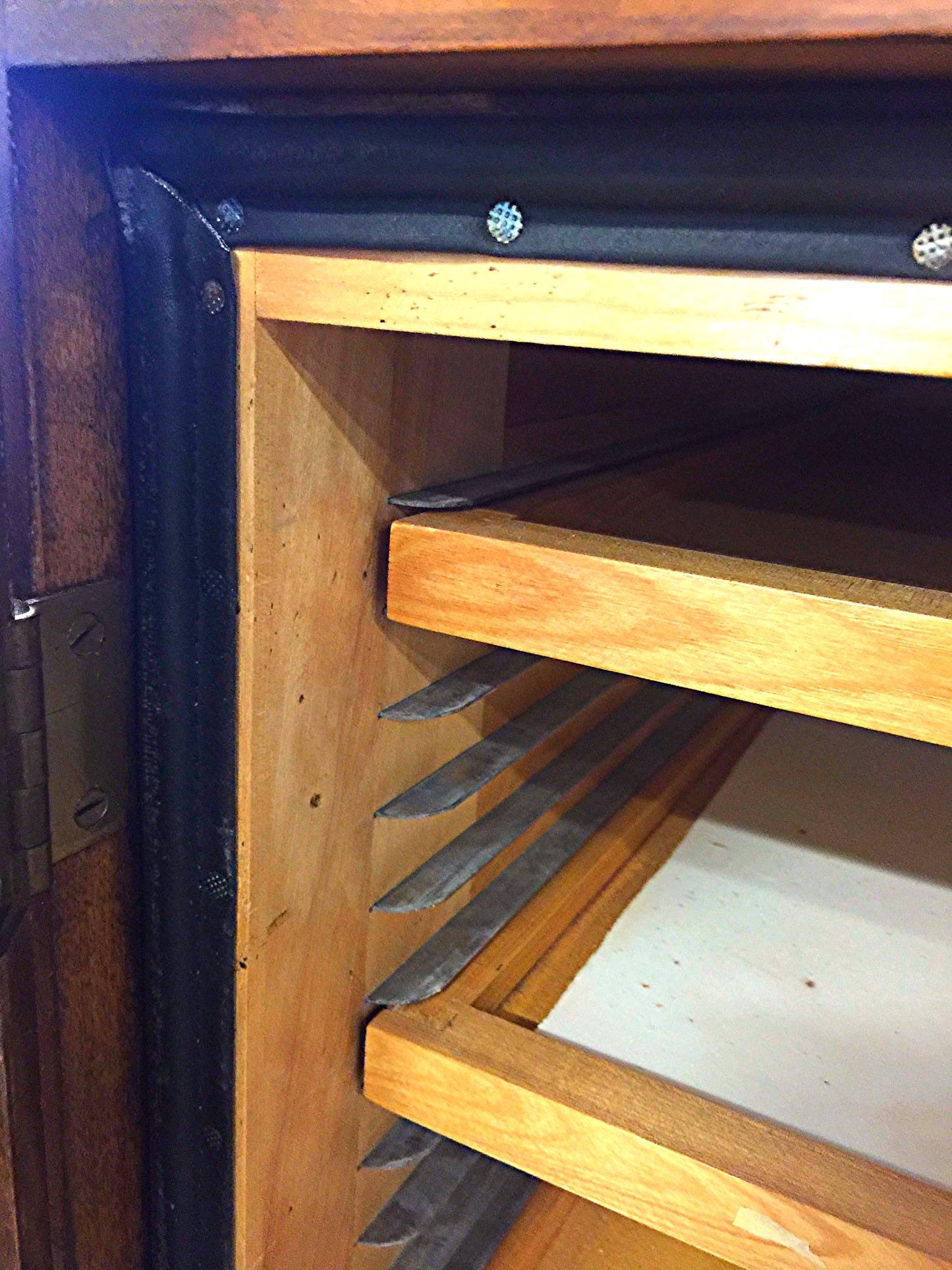 Vintage RARE SOLID OAK MAP FILE w DOORS BRASS FIXTURES 32 DEEP x 42 WID x 58 HI