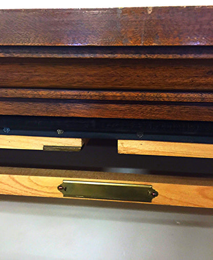 Vintage RARE SOLID OAK MAP FILE w DOORS BRASS FIXTURES 32 DEEP x 42 WID x 58 HI