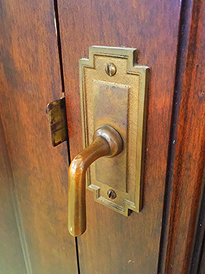 Vintage RARE SOLID OAK MAP FILE w DOORS BRASS FIXTURES 32 DEEP x 42 WID x 58 HI