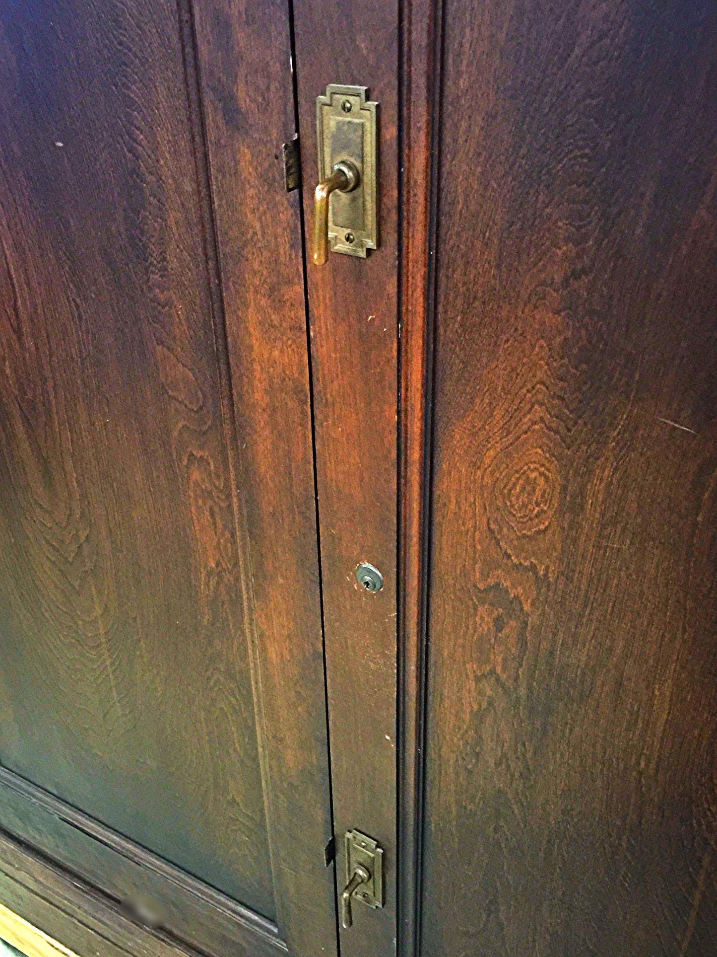 Vintage RARE SOLID OAK MAP FILE w DOORS BRASS FIXTURES 32 DEEP x 42 WID x 58 HI