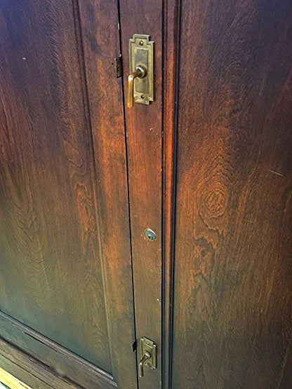 Vintage RARE SOLID OAK MAP FILE w DOORS BRASS FIXTURES 32 DEEP x 42 WID x 58 HI