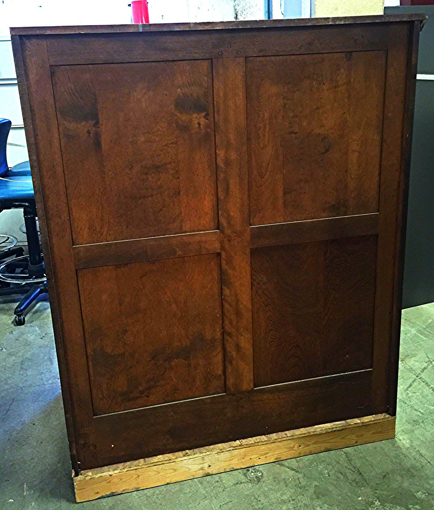 Vintage RARE SOLID OAK MAP FILE w DOORS BRASS FIXTURES 32 DEEP x 42 WID x 58 HI