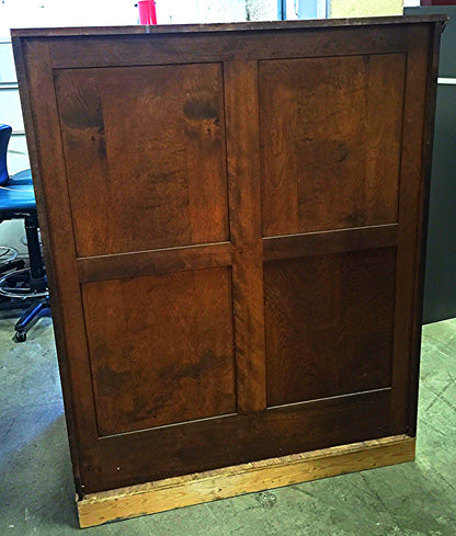 Vintage RARE SOLID OAK MAP FILE w DOORS BRASS FIXTURES 32 DEEP x 42 WID x 58 HI