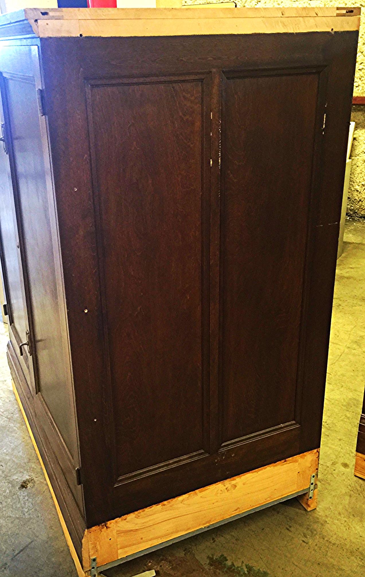 Vintage RARE SOLID OAK MAP FILE w DOORS BRASS FIXTURES 32 DEEP x 42 WID x 58 HI