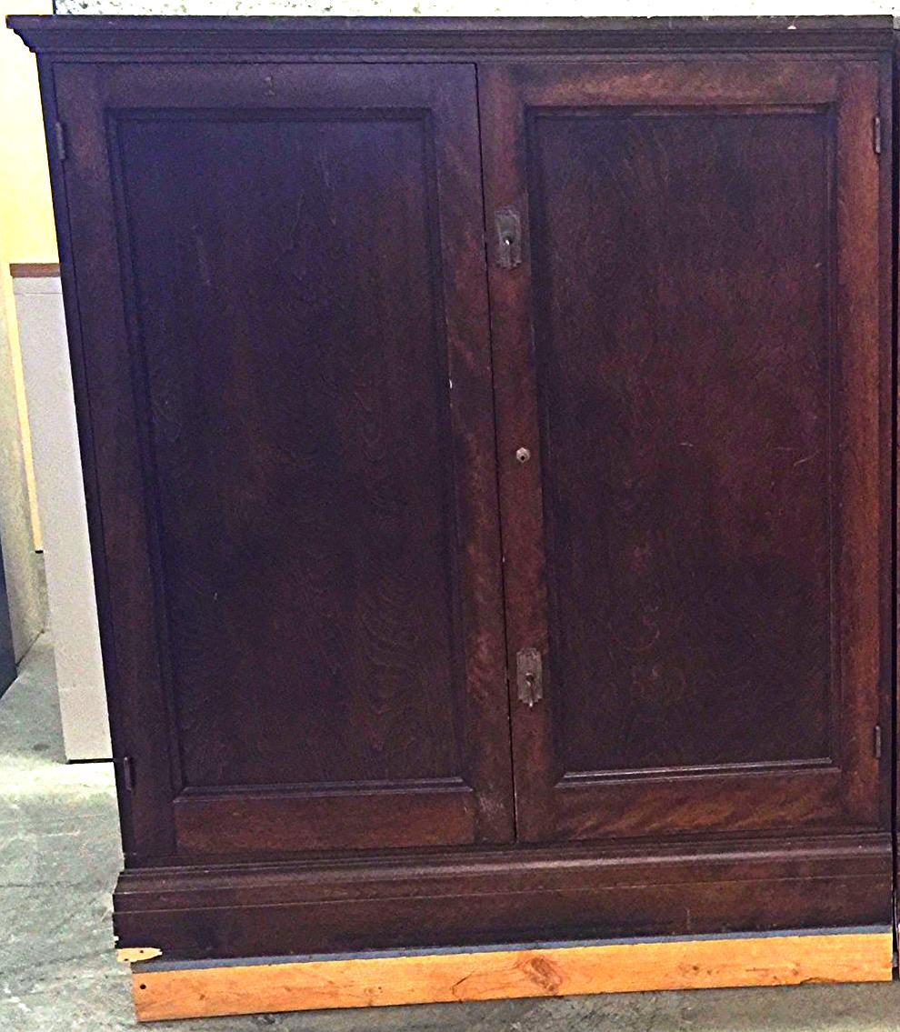 Vintage RARE SOLID OAK MAP FILE w DOORS BRASS FIXTURES 32 DEEP x 42 WID x 58 HI