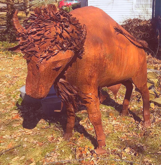 UNIVERSITY COLORADO RALPHIE? HUGE BISON METAL SCULPTURE 61" x 73" x 21" FREESHIP