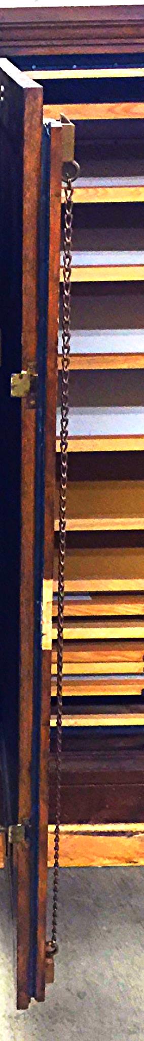 Vintage RARE SOLID OAK MAP FILE w DOORS BRASS FIXTURES 32 DEEP x 42 WID x 58 HI