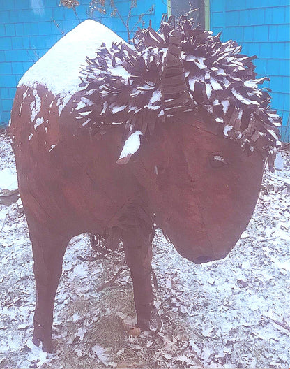 UNIVERSITY COLORADO RALPHIE? HUGE BISON METAL SCULPTURE 61" x 73" x 21" FREESHIP