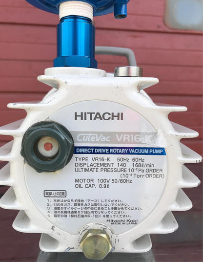 HITACHI CUTEVAC VR16-K VACUUM PUMP 100% WORKING WATCH VIDEO FREE SHIP