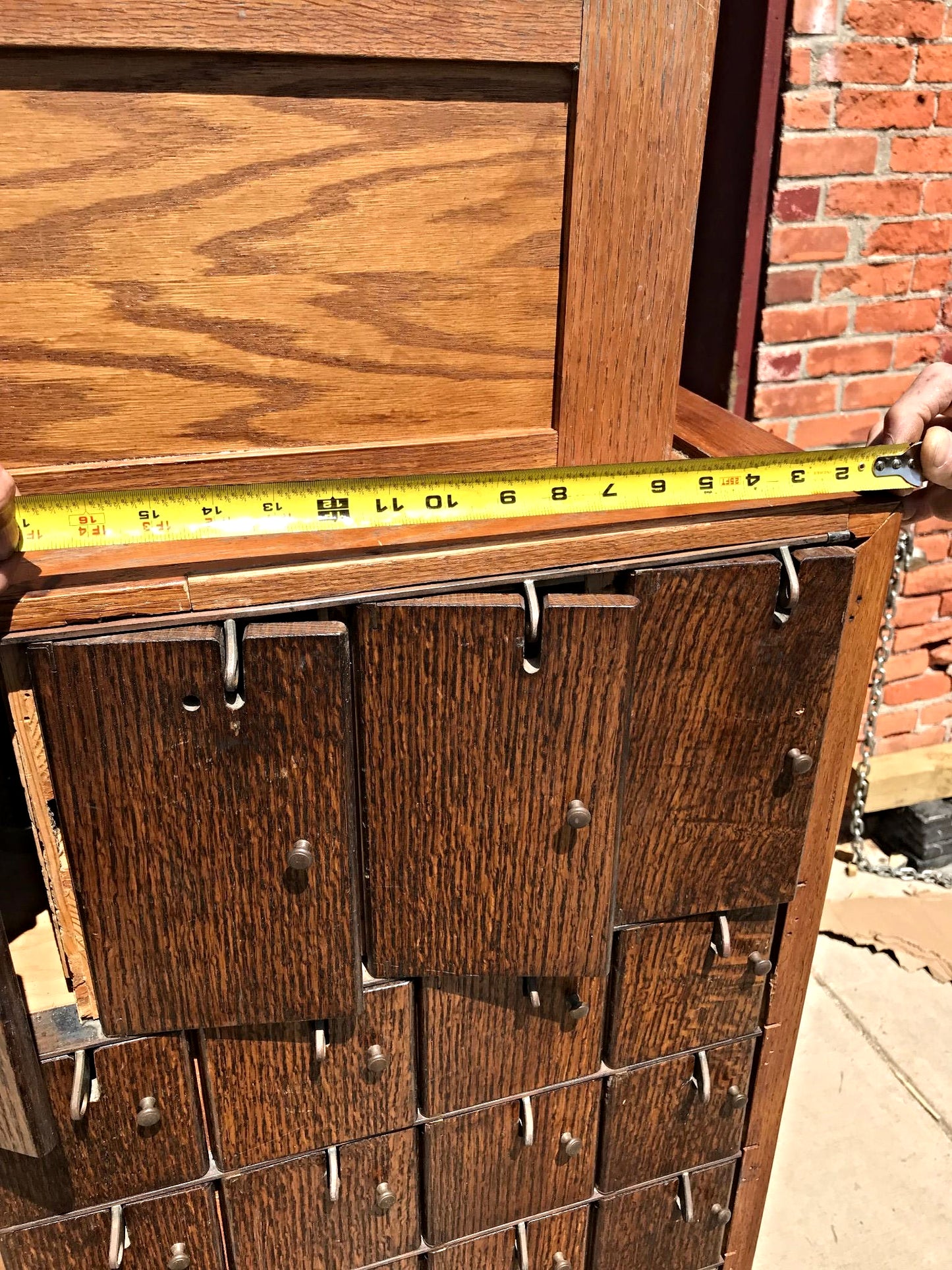 RARE 1940s VINTAGE OAK 88 CUBICLE MAILBOX 53Hx45Wx36D WineCabinet wBASE FREESHIP