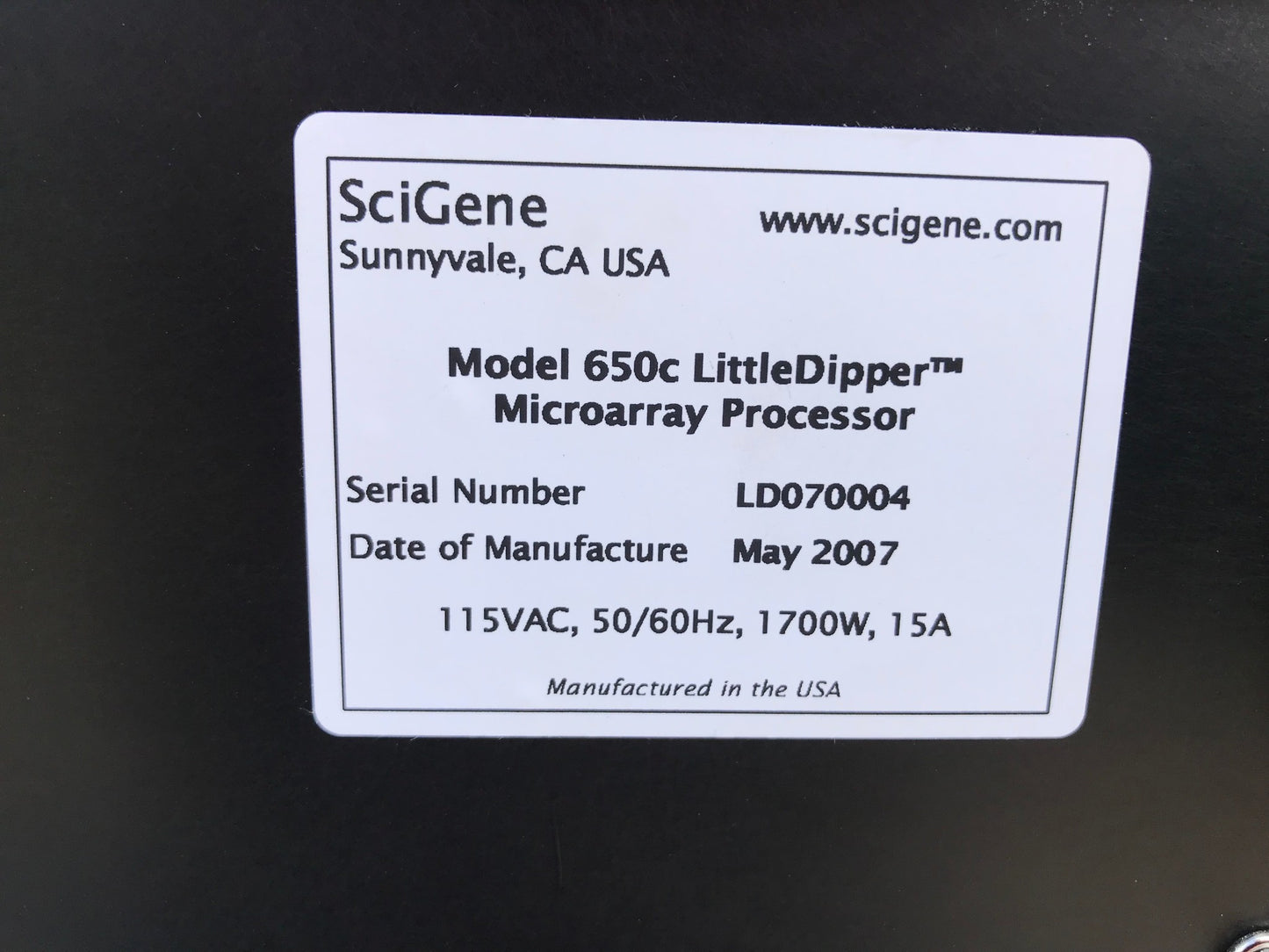 LITTLE DIPPER MICROARRAY PROCESSOR® MODEL 650c POWERS UP & HEATS UP FREE SHIP