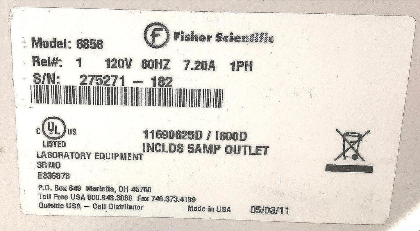 FISHER SCIENTIFIC 6858 GRAVITY ISOTEMP 2.5 CubFeet St Steel INCUBATOR FREE SHIP