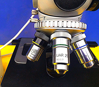 ZEISS FLUORESCENT FLUORESCENCE INSPECTION MICROSCOPE 3 OBJECTIVES WORKSPERFECTLY