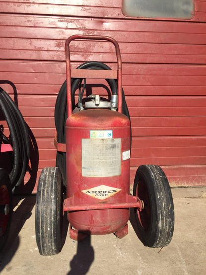 AMEREX MODEL450 NITROGEN CYLINDER ABC DRY CHEMICAL FIRE EXTINGUISHER ON WHEELS