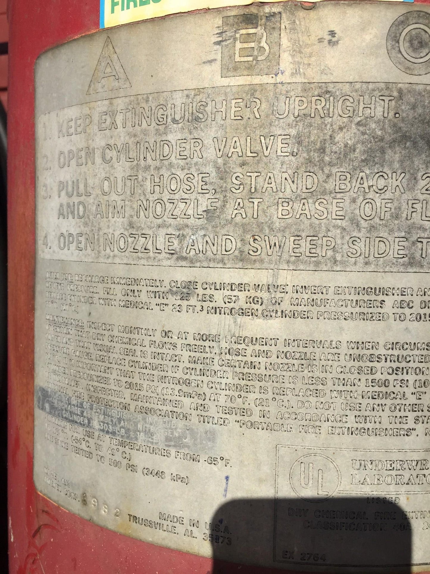 AMEREX MODEL450 NITROGEN CYLINDER ABC DRY CHEMICAL FIRE EXTINGUISHER ON WHEELS