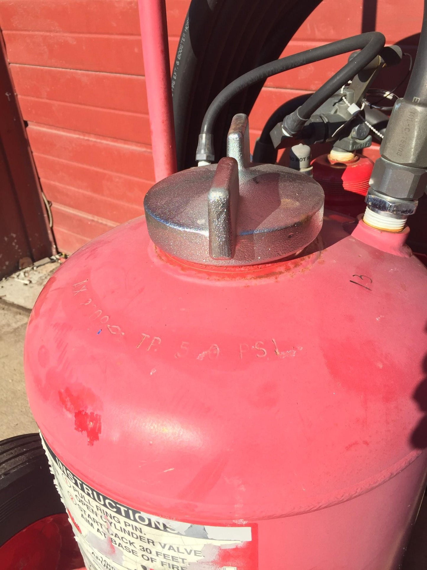 AMEREX MODEL450 NITROGEN CYLINDER ABC DRY CHEMICAL FIRE EXTINGUISHER ON WHEELS