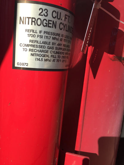 AMEREX MODEL450 NITROGEN CYLINDER ABC DRY CHEMICAL FIRE EXTINGUISHER ON WHEELS