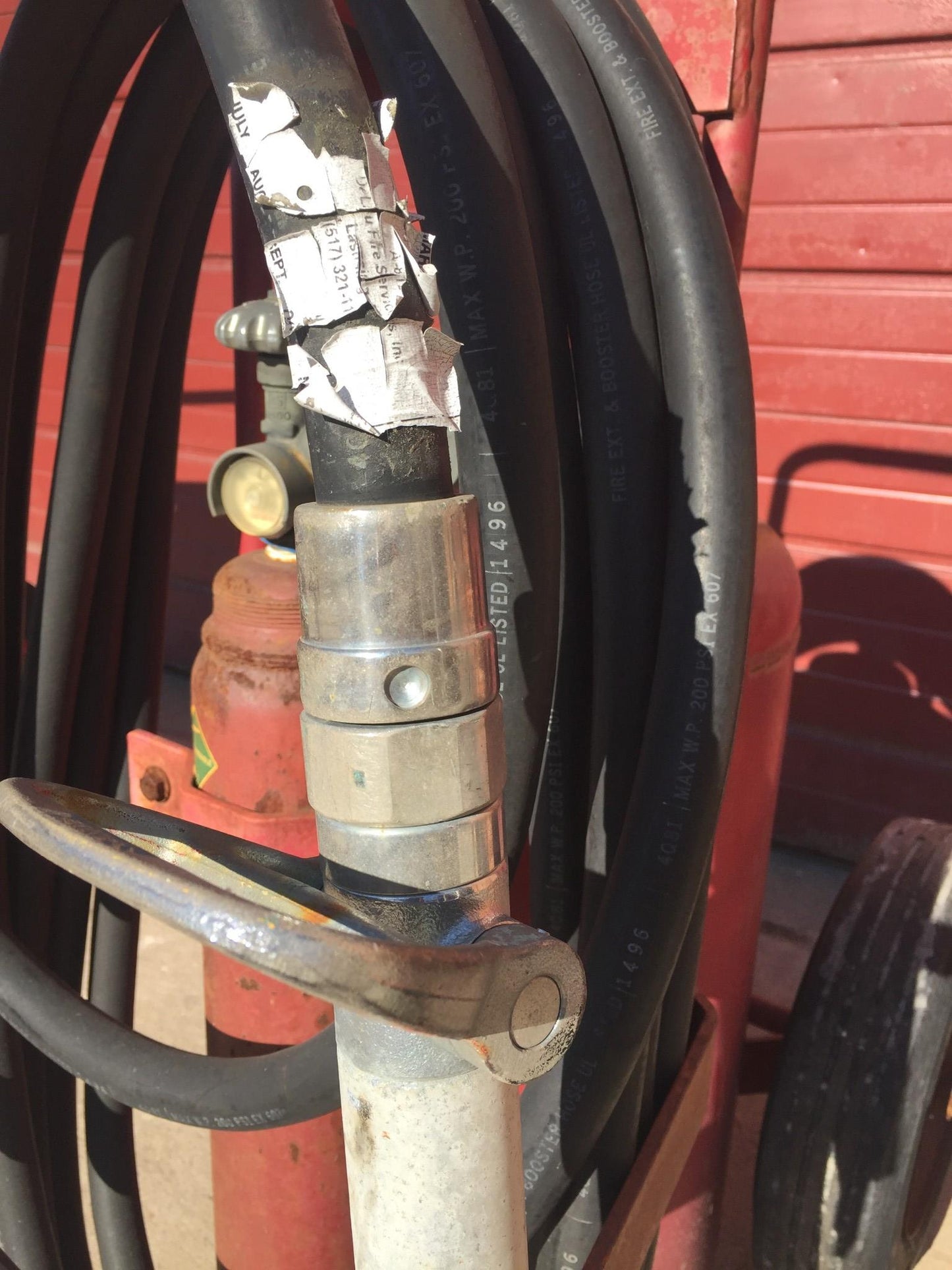 AMEREX MODEL450 NITROGEN CYLINDER ABC DRY CHEMICAL FIRE EXTINGUISHER ON WHEELS