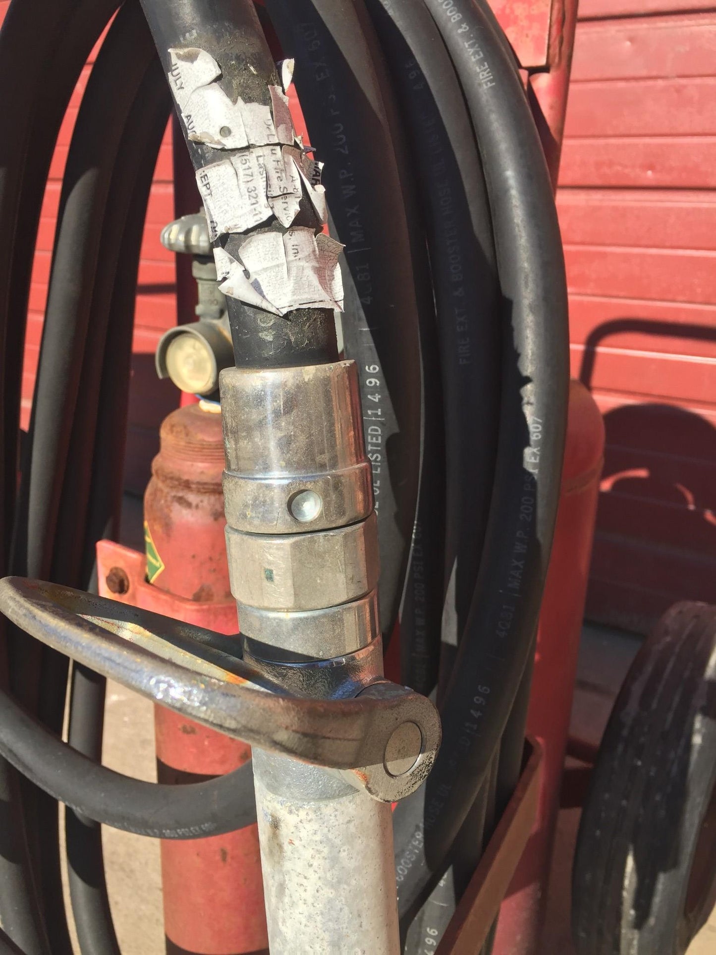 AMEREX MODEL450 NITROGEN CYLINDER ABC DRY CHEMICAL FIRE EXTINGUISHER ON WHEELS