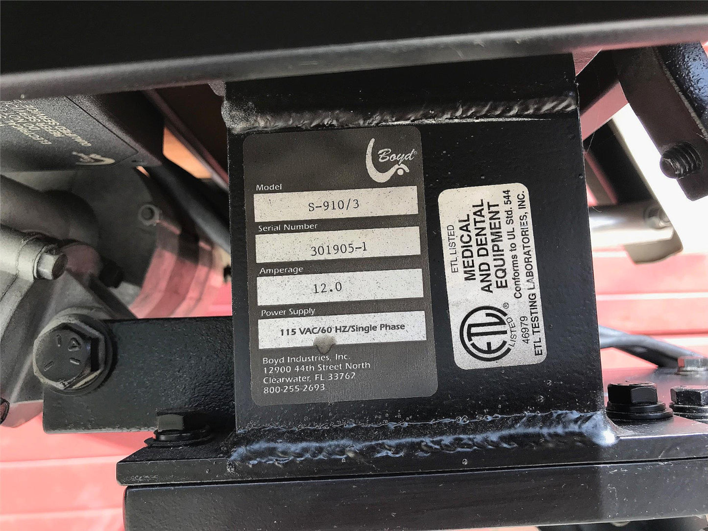 BOYD S-910/3 HI-LO POWER PATIENT EXAM SURGICAL CHAIR REMOTE WATCH VIDEO