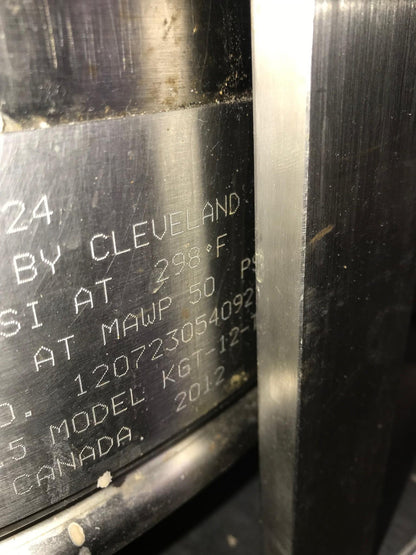 CLEVELAND KGT-12-T NATURAL GAS KETTLE POWERS ON WATCH VIDEO / FREE BUSINESS SHIP